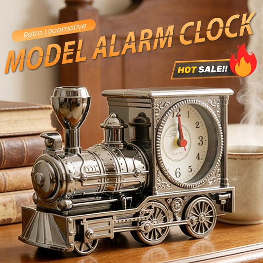 ⏰ ¡Despierta con estilo retro! 🚂🎶 Reloj despertador modelo locomotora vintage